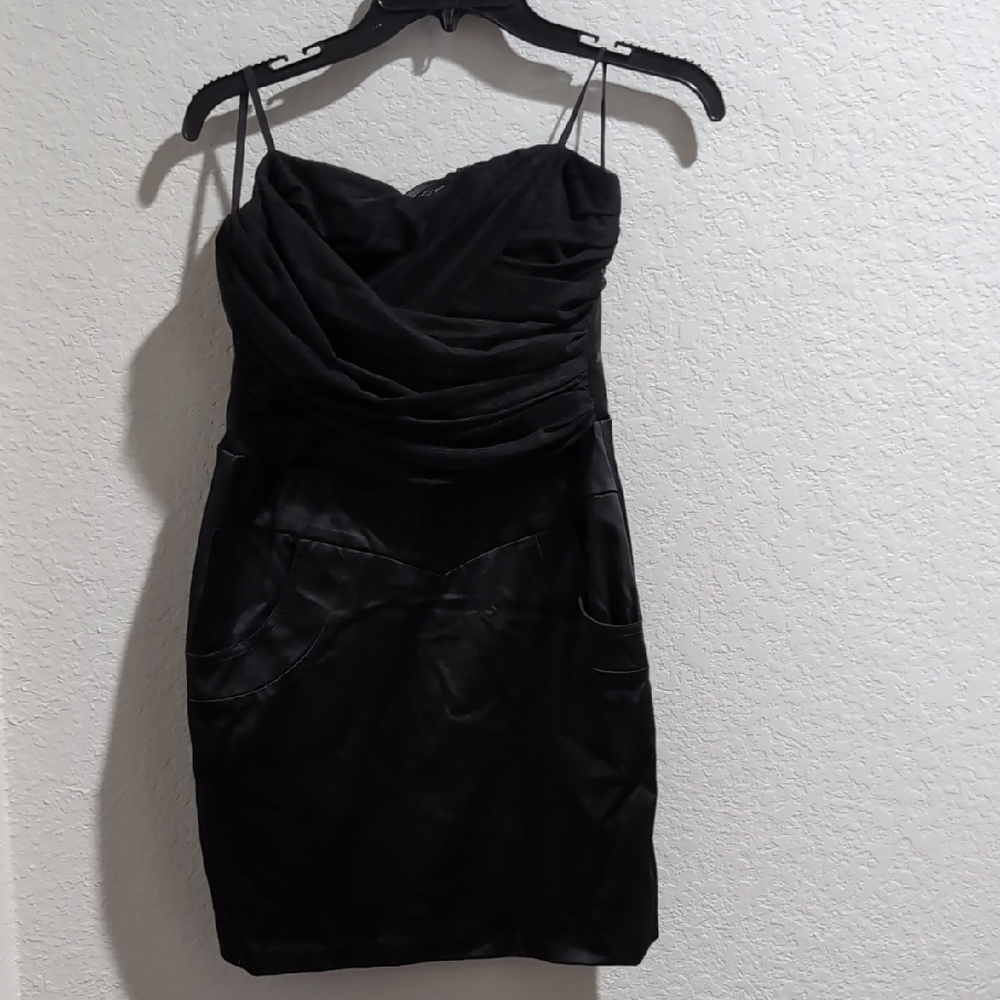 A'gaci Black Ruched Bodycon Dress